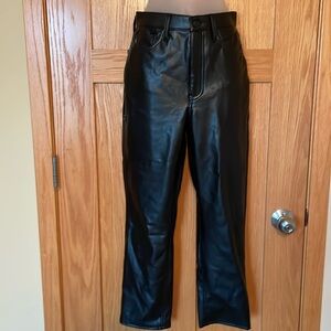 Women’s black leather pants. In great condition and barely worn.